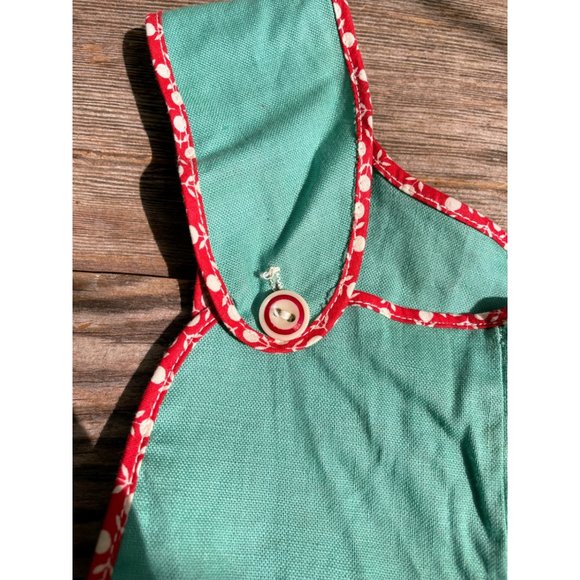 Vintage 1930s Green Cotton Infant One Piece Romper Milk glass Buttons - Picture 3 of 11